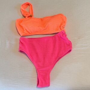 Pink Lily Color Block Swimsuit